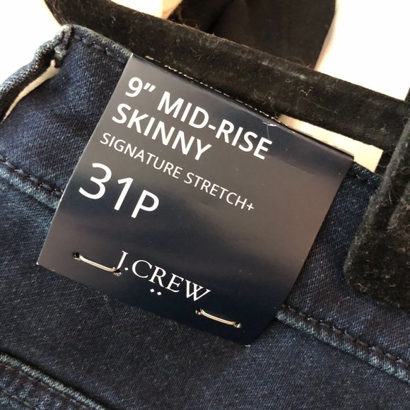 J.Crew Factory Womens 9" Mid-Rise Skinny Jeans Dark Wash Stretch 31P - Picture 4 of 8